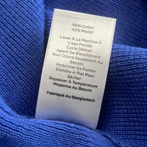 Talbots Plus Royal Blue Cotton Blend 3/4 Sleeve Cardigan Sz X NWT - Picture 7 of 10